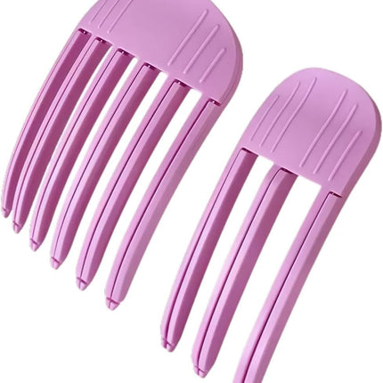 2 Pcs Wind Shaping Styling Comb for Fluffy Bangs,No-Trace Hair Root Lifting Hair Volume Clip,Easy High Crown Volume Tool,Quick Hair Styling Tools Volumizing Hair Clips for All Hair Types (Rose Red).