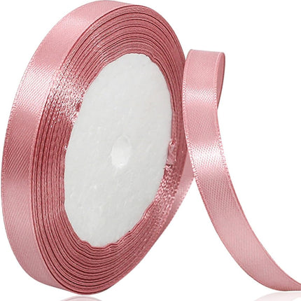3/8 Inch Rose Gold Satin Ribbon, 25 Yards Rose Pink Solid Fabric Ribbons for Gift Wrapping, Invitation, Hair Bows, DIY Handicrafts, Sewing, Wedding Party Decoration.