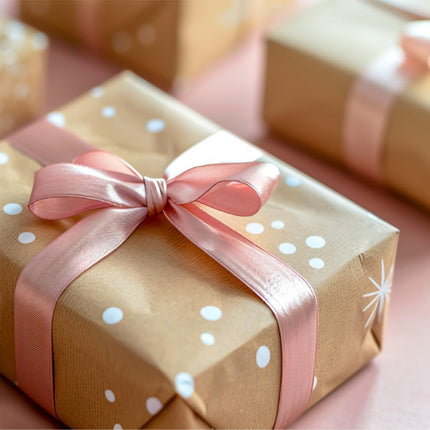 3/8 Inch Rose Gold Satin Ribbon, 25 Yards Rose Pink Solid Fabric Ribbons for Gift Wrapping, Invitation, Hair Bows, DIY Handicrafts, Sewing, Wedding Party Decoration.