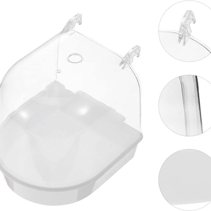 Cage Style Bird Bath, Acrylic Bird Bath Box, Parrot Bird Accessories, Bird Bath Bathtub, Large Bird Bath.
