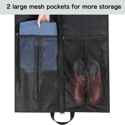 Garment Bags for Hanging Clothes Travel 43" Suit Bags for Closet Storage with Pockets Breathable Clothes Bags for Travel, Clothes,Suits,T-Shirts and Jackets with PVC Card Holder（2 Pack）.