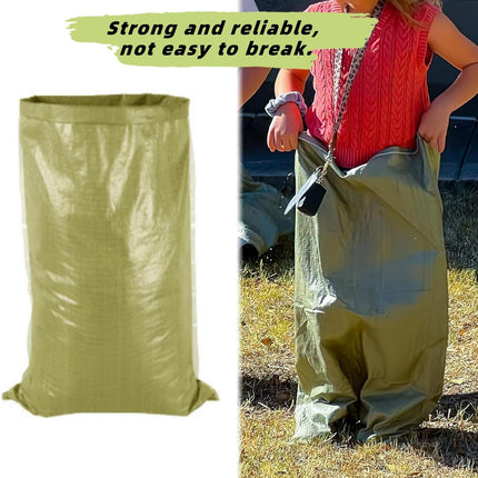 10PCS Potato Sack Race Bags,Large Seed Sack 60x 100cm Large Outdoor Lawn Game Bags for Adults and Children Birthdays, Yard，Game Parties, BBQs, Picnics，Storage (Green).