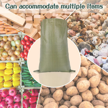 10PCS Potato Sack Race Bags,Large Seed Sack 60x 100cm Large Outdoor Lawn Game Bags for Adults and Children Birthdays, Yard，Game Parties, BBQs, Picnics，Storage (Green).
