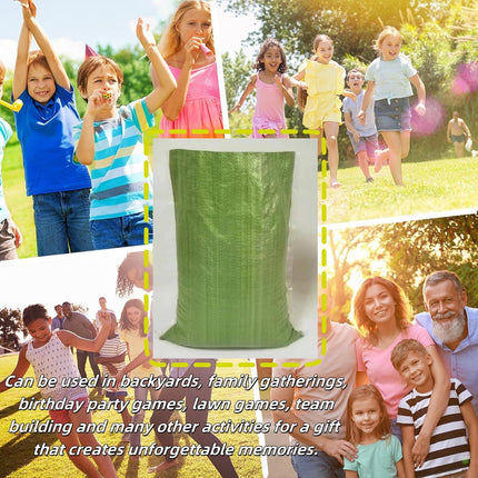 10PCS Potato Sack Race Bags,Large Seed Sack 60x 100cm Large Outdoor Lawn Game Bags for Adults and Children Birthdays, Yard，Game Parties, BBQs, Picnics，Storage (Green).