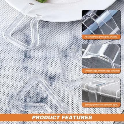 Picnic Table Cloth Clips Outdoor, 12 Pcs Plastic Tablecloth Clips Clear Table Cloth Holder Cover Clip for Tablecloth Indoor Home.