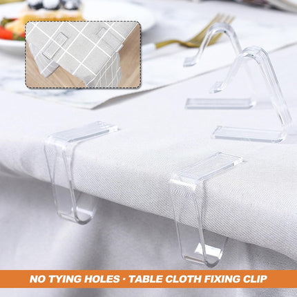 Picnic Table Cloth Clips Outdoor, 12 Pcs Plastic Tablecloth Clips Clear Table Cloth Holder Cover Clip for Tablecloth Indoor Home.