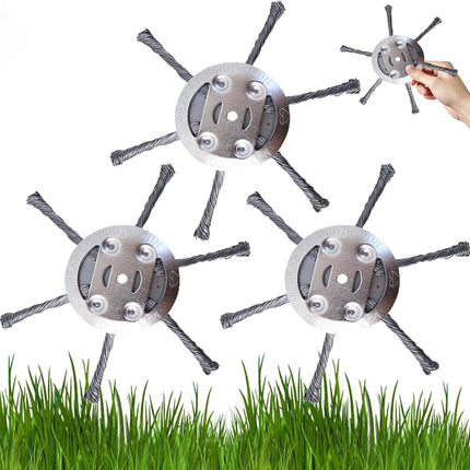 Universal Steel Wire Weedeater Head, Universal Wire Trimmer Head, Steel Wire Trimmer Head, Universals Steels Wires Grass Trimmer Heads, for Weed Eater, Grass Removal Tool (2, 6 Blades).
