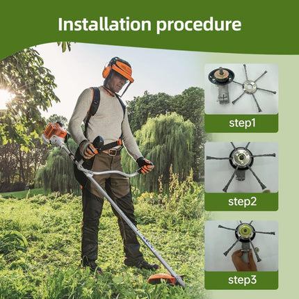 Universal Steel Wire Weedeater Head, Universal Wire Trimmer Head, Steel Wire Trimmer Head, Universals Steels Wires Grass Trimmer Heads, for Weed Eater, Grass Removal Tool (2, 6 Blades).