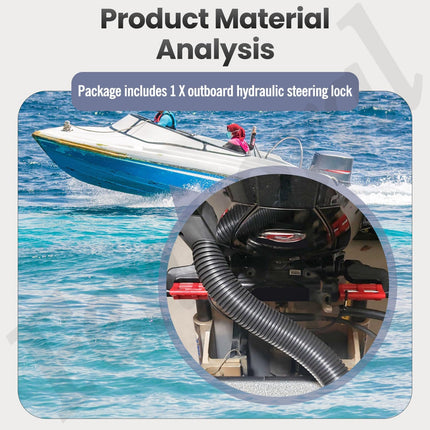 Red Hydraulic Steering Locks, Outboard Motor Steering Lock for Most Steering Cylinder Rods On Outboard Engines, in Position When Towing - Transom Savers for Outboard Motor Trailering/Transport.