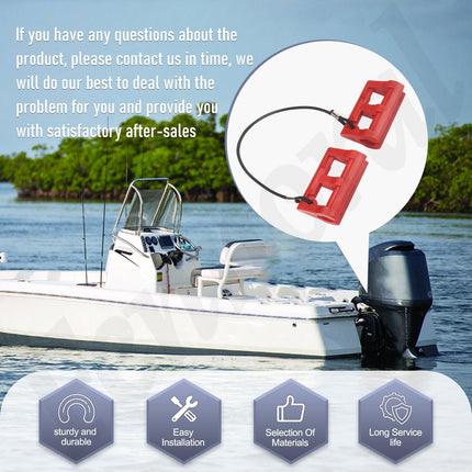 Red Hydraulic Steering Locks, Outboard Motor Steering Lock for Most Steering Cylinder Rods On Outboard Engines, in Position When Towing - Transom Savers for Outboard Motor Trailering/Transport.
