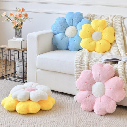 Flower Pillow, Flower Shaped Pillow Decorative Throw Pillows for Bed Couch, Cute Daisy Pillow Dorm Decor Floor Seating Cushion (Pink, 19.6 Inches).