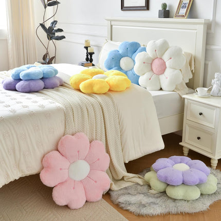Flower Pillow, Flower Shaped Pillow Decorative Throw Pillows for Bed Couch, Cute Daisy Pillow Dorm Decor Floor Seating Cushion (Pink, 19.6 Inches).