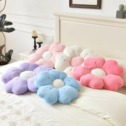 Flower Pillow, Flower Shaped Pillow Decorative Throw Pillows for Bed Couch, Cute Daisy Pillow Dorm Decor Floor Seating Cushion (Pink, 19.6 Inches).