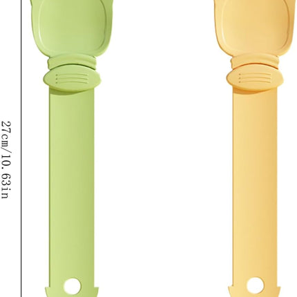 2 Pcs Cat Strip Feeders, Cute Head Shape Squeeze Spoon Multifunctional 2-in-1 Food Dispenser Treat Spoon for Wet Food Pet Supplies.