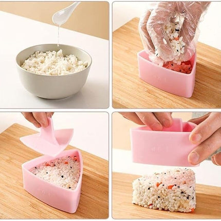 3Pcs Onigiri Triangle Rice Ball Maker, Plastic Triangle Rice Ball Mold Musubi Maker Press, Non Stick Making Machine Sushi Press, Sushi Press Mold with Triangular Shape for Home DIY.