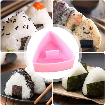 3Pcs Onigiri Triangle Rice Ball Maker, Plastic Triangle Rice Ball Mold Musubi Maker Press, Non Stick Making Machine Sushi Press, Sushi Press Mold with Triangular Shape for Home DIY.
