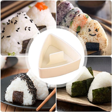 3Pcs Onigiri Triangle Rice Ball Maker, Plastic Triangle Rice Ball Mold Musubi Maker Press, Non Stick Making Machine Sushi Press, Sushi Press Mold with Triangular Shape for Home DIY.