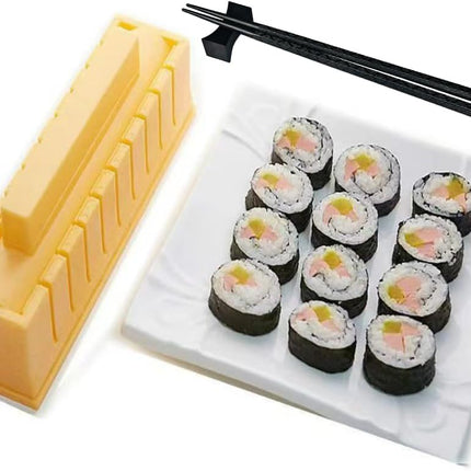 Sushi Maker, DIY Mold Set - Easy Sushi Making Kit, with Chopsticks and Chopstick Rest (Round Shaped).