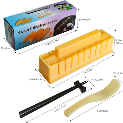 Sushi Maker, DIY Mold Set - Easy Sushi Making Kit, with Chopsticks and Chopstick Rest (Round Shaped).