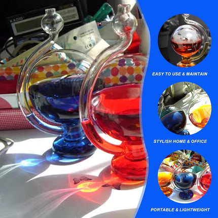 Storm Glass Weather Predictor, Visual Barometric Pressure Gauge, Portable Glass Barometers for The Home Office Desktop Decor Gifts.
