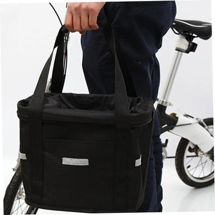 Bike Basket, 10kg Storng Bearing Foldable Bike Front Basket, Removable Dog Carrier for Handlebar, Machine Washable.