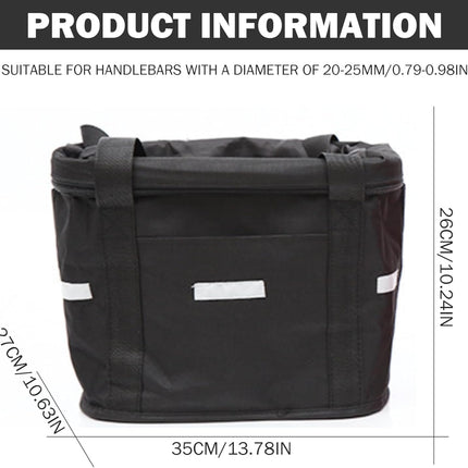 Bike Basket, 10kg Storng Bearing Foldable Bike Front Basket, Removable Dog Carrier for Handlebar, Machine Washable.