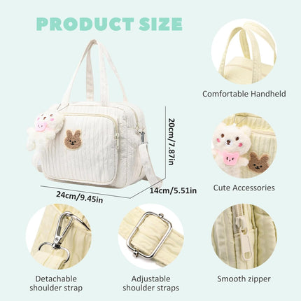 1PC Diaper Bag, Zipper Large Capacity Diaper Tote Bag with Multi-Pocket, Handheld/Crossbody Storag Organizer for Outdoor Travel...