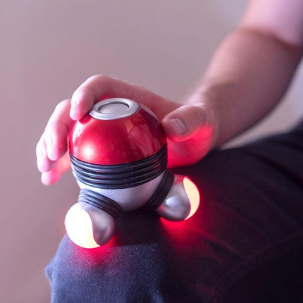 Mini Handheld Massager - Powerful Massage Vibrations for Muscle Relief & Relaxation, Portable Vibrating Body Massager with LED Light for Hand Head Neck Back Legs Arms Pain Release (Purple).