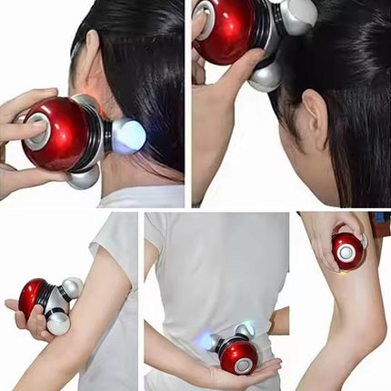 Mini Handheld Massager - Powerful Massage Vibrations for Muscle Relief & Relaxation, Portable Vibrating Body Massager with LED Light for Hand Head Neck Back Legs Arms Pain Release (Purple).