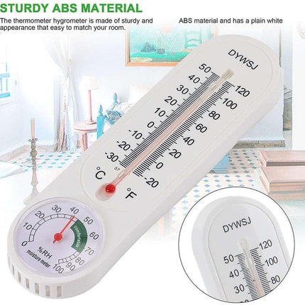 Indoor Outdoor Thermometer Wall Thermometer,Thermometer Hygrometer Humidity Monitor Temperature Humidity Gauge Meter with Celsius/Fahrenheit (℃/℉) for Patio Garden(White).