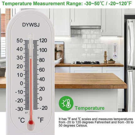Indoor Outdoor Thermometer Wall Thermometer,Thermometer Hygrometer Humidity Monitor Temperature Humidity Gauge Meter with Celsius/Fahrenheit (℃/℉) for Patio Garden(White).
