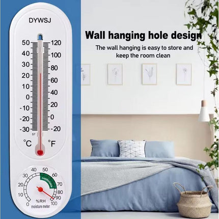 Indoor Outdoor Thermometer Wall Thermometer,Thermometer Hygrometer Humidity Monitor Temperature Humidity Gauge Meter with Celsius/Fahrenheit (℃/℉) for Patio Garden(White).