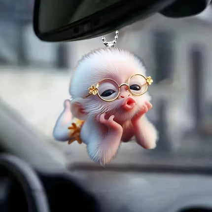 Cute Monkey Pendant Ornament - Acrylic Cute Monkey Auto Rear View Mirror Decoration, Funny Acrylic Swinging Hanging Ornament Car Decor.
