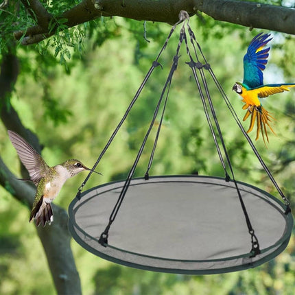 Bird Seed Catcher Tray for Hanging Bird Feeder, Large Outdoor Platform Tray with Adjustable Hanging Hoop, Deep Birdseed Holder for Hummingbird and Bee Feeders in Garden, Lawn, Backyard (L).