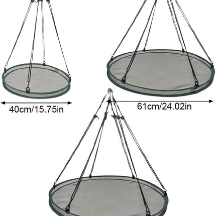 Bird Seed Catcher Tray for Hanging Bird Feeder, Large Outdoor Platform Tray with Adjustable Hanging Hoop, Deep Birdseed Holder for Hummingbird and Bee Feeders in Garden, Lawn, Backyard (L).