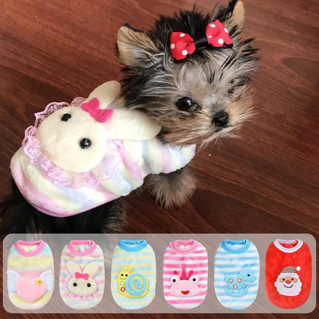 Dog Sweaters for Small Dogs Girl,Warm Soft Fleece Extra Small Dog Sweaters,Teacup Dog Clothes,Cute Sweater Pet Clothes for Kitten, Rabbits, Guinea Pig (C XXXS).