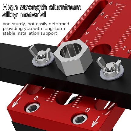 Cabinet Door Installation Positioner, Aluminum Alloy Cabinet Hardware Jig, Adjustable Length Cabinet Installation Tool, Effortless Alignment Door Installation Tools for Most Cabinet Doors (Red).