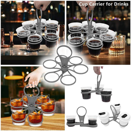 Rotating Cup Holder Fold Away Cup Carrier,Portable Drink Carrier for Big Cups,Reusable Drink Delivery Carrier with Handle for Festival Sports.