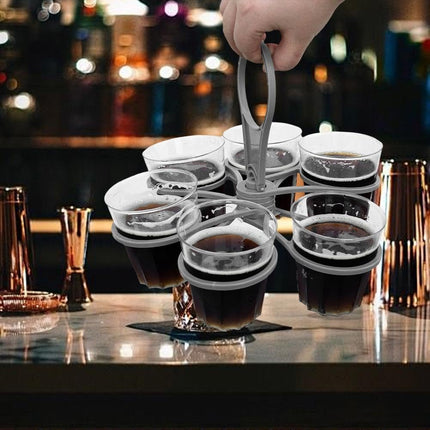 Rotating Cup Holder Fold Away Cup Carrier,Portable Drink Carrier for Big Cups,Reusable Drink Delivery Carrier with Handle for Festival Sports.