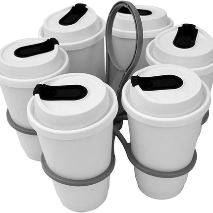 Rotating Cup Holder Fold Away Cup Carrier,Portable Drink Carrier for Big Cups,Reusable Drink Delivery Carrier with Handle for Festival Sports.