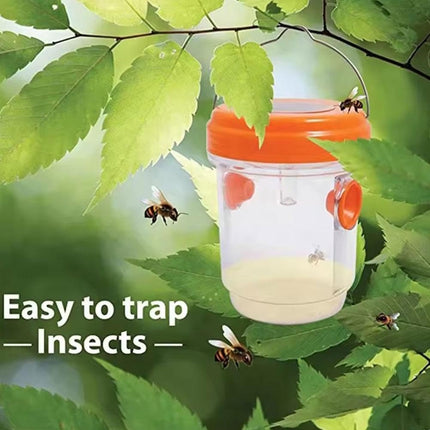 Solar Wasp Trap Outdoor Hanging,Solar Powered Bee Trap Reusable Fly Traps Outdoor Hanging Wasp Killer for Indoor Outdoor Patio Garden Home(Orange).