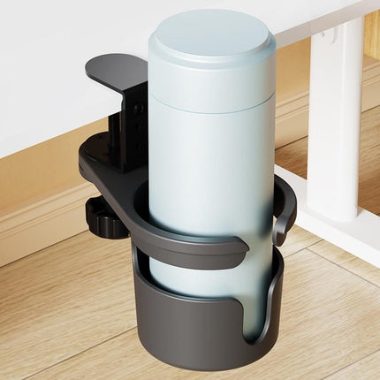 Desk Cup Holder, Anti-Spill Cup Holder for Desk, 180° Rotating Under Table Cup Holder, Desk Side Drinking Cup Holder, Coffee Mug Storage for Home Office Desk Gaming Desk Accessories (Black).