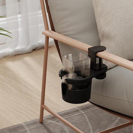 Desk Cup Holder, Anti-Spill Cup Holder for Desk, 180° Rotating Under Table Cup Holder, Desk Side Drinking Cup Holder, Coffee Mug Storage for Home Office Desk Gaming Desk Accessories (Black).
