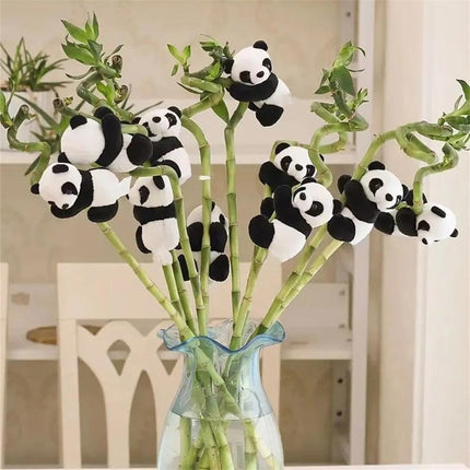 Mini Panda Figurines,Cute Panda Bamboo Toys Panda Cake Decoration,Panda Clips Curtain Holder,Home Decoration Plant Pots Bonsai Craft Decor,Chinese Style Souvenir.