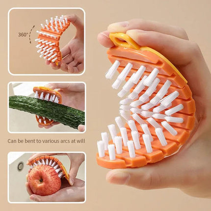 Vegetable Brush,Potato Brush Cleaning Brush,Multiple Fruit Vegetable Cleaning Brush,Vegetable Brush Scrubber for All Kinds Fruits Vegetables (Orange).