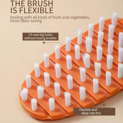 Vegetable Brush,Potato Brush Cleaning Brush,Multiple Fruit Vegetable Cleaning Brush,Vegetable Brush Scrubber for All Kinds Fruits Vegetables (Orange).