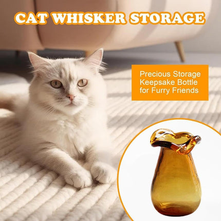 Tiny Vase for Cat Whisker, Cat Whisker Jar Holder, Miniature Flower Vase, Cat Whisker Storage Collection, Miniature Glass Vase Ornaments, Cat Memorial Gifts for Cat Lovers.