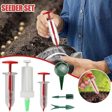 Mini Seed Spreader, 2025 Upgrade Mini Sowing Seed Dispenser, Small Hand Seed Planter Tool, Manual Seedlings Dibber and Widger Set, Garden Seed Planter Seed Counter for Spreading.