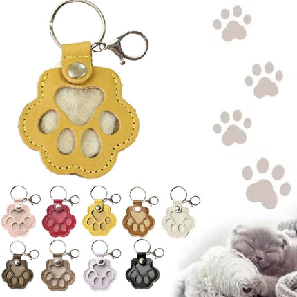 3 Pcs Dog Fur Storage Keychain - Cat Paw Shaped Keychain Pet Hair Keepsake Keyring, Handmade Key Holder for Collecting Cat and Dog Hair, Pet Memorial Gift.