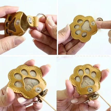 3 Pcs Dog Fur Storage Keychain - Cat Paw Shaped Keychain Pet Hair Keepsake Keyring, Handmade Key Holder for Collecting Cat and Dog Hair, Pet Memorial Gift.